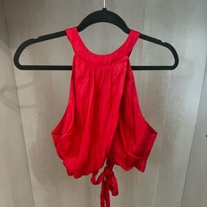 Hot pink - crop top. Open back with tie